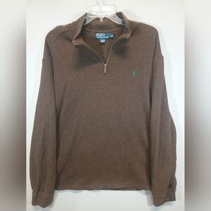 Polo Ralph Lauren Men’s XXL Quarter Zip Pullover Brown Sweater